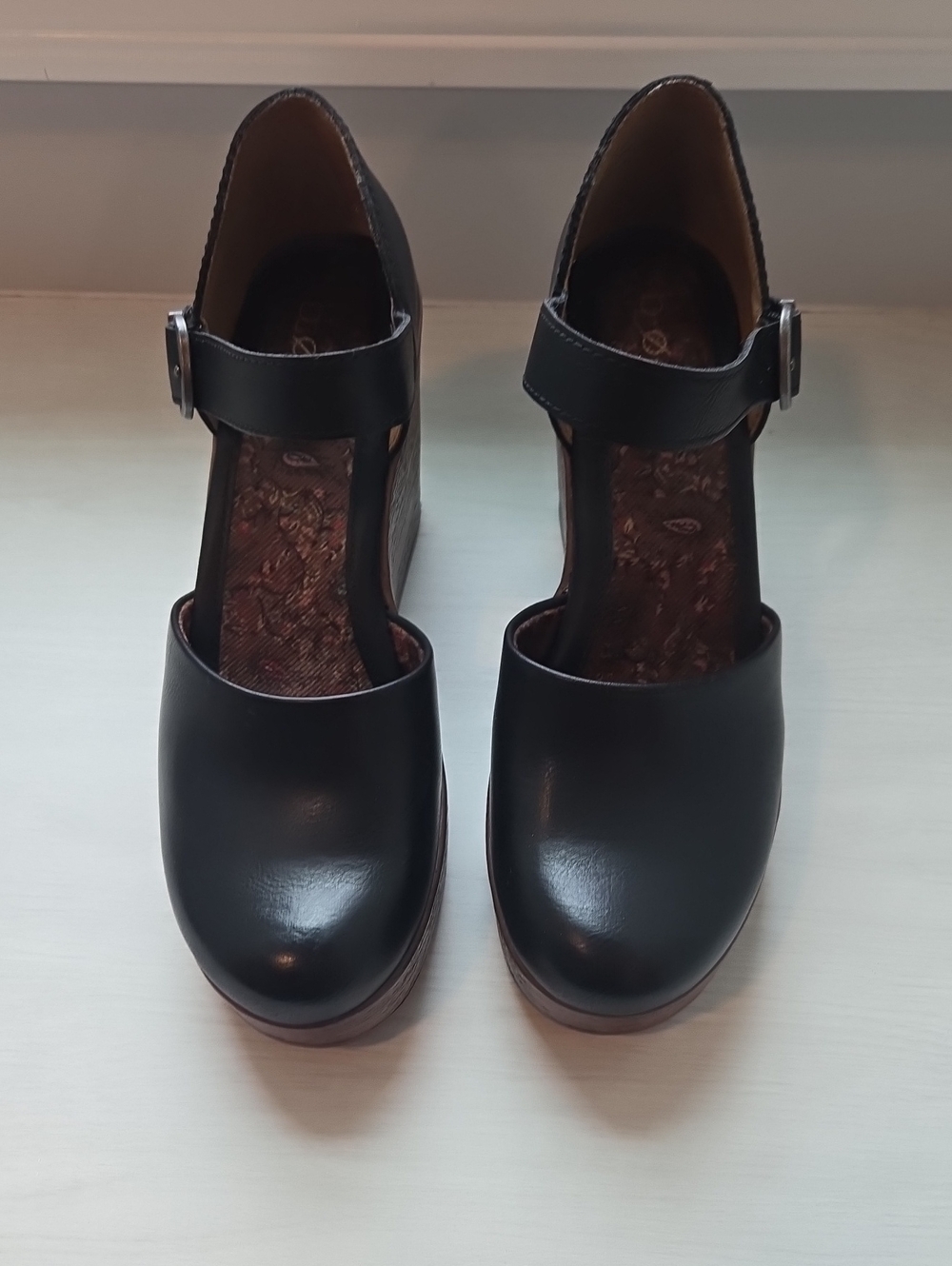boc Black Platform Mary Jane Wedges with Ankle Strap